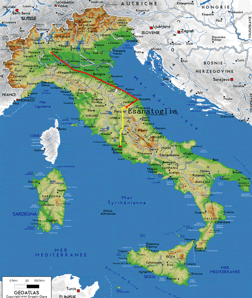 routekaart italie faranghe